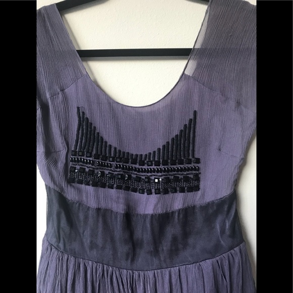 Designer Purple silk blouse with black stones - Picture 7 of 9